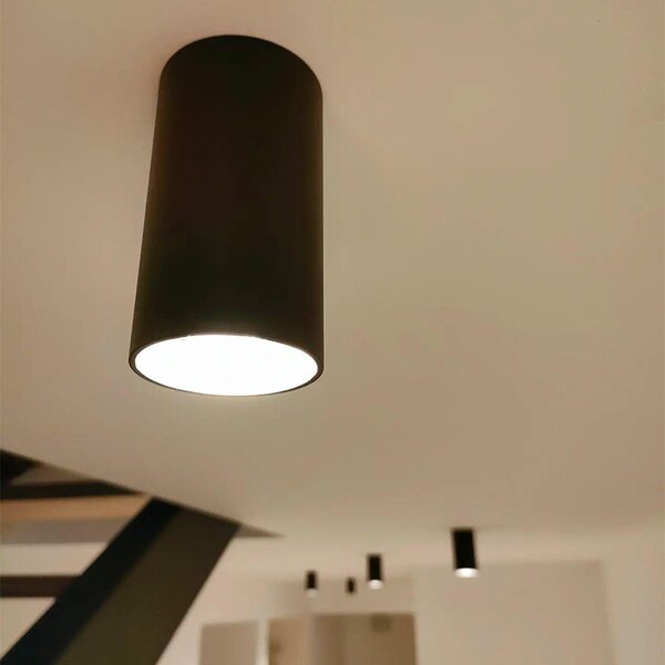 Sada 4 moderních přisazených bodových světel černá 5,5 cm GU10 50 mm - Tuba