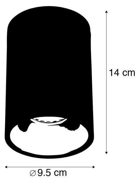 Sada 4 moderních bodových světel černá se zlatou paticí GU10 50mm - Deep