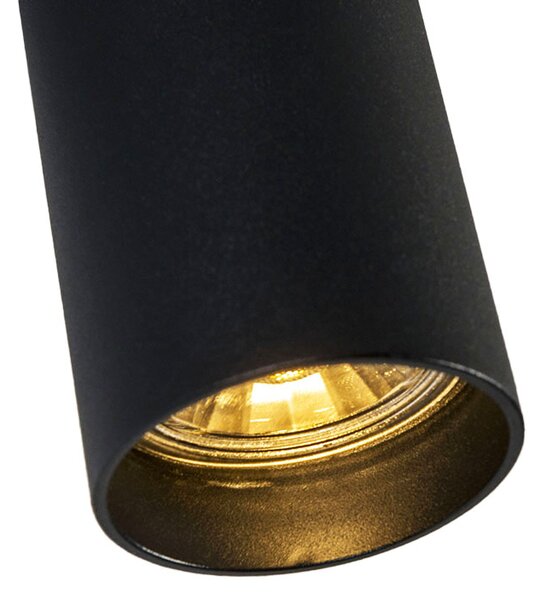 Sada 4 moderních přisazených bodových světel černá 5,5 cm GU10 50 mm - Tuba