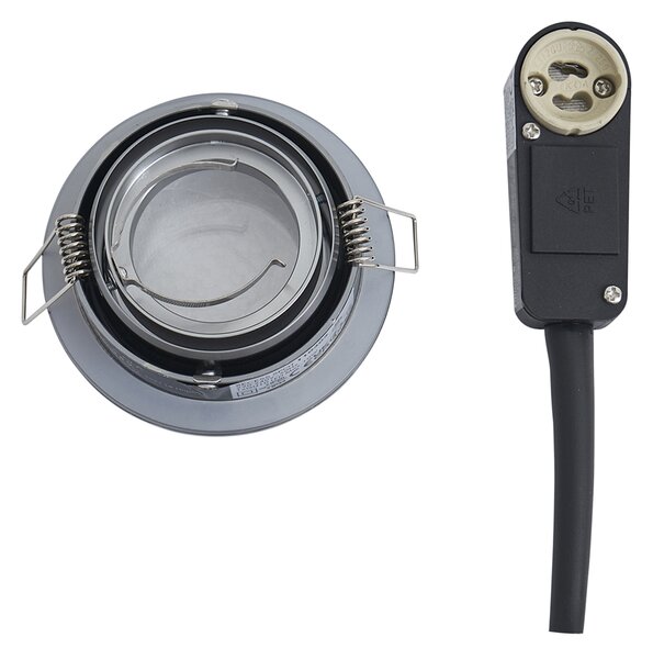 Sada 6 moderních zapuštěných bodových svítidel Gunmetal nastavitelná IP44 - Chuck