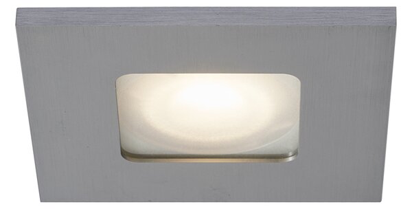 Sada 6 moderních zapuštěných bodových svítidel Gunmetal Square IP44 - Qure
