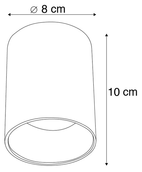 Sada 4 moderních přisazených bodových světel bílá GU10 50mm - Ronda