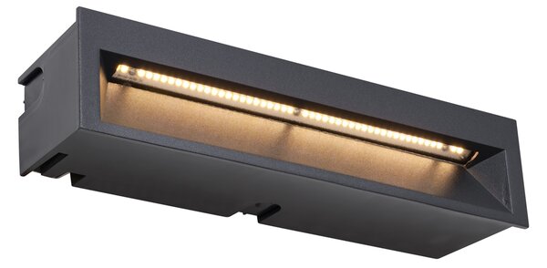 Sada 6 moderních zapuštěných nástěnných svítidel černá 28 cm vč. LED IP65 - Mert