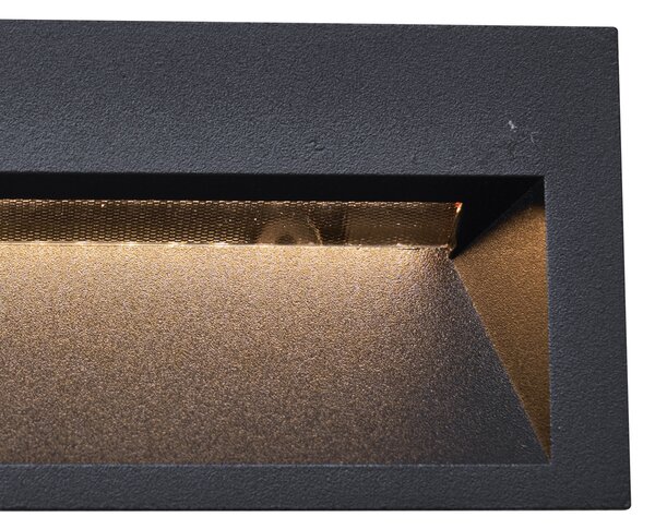 Sada 6 moderních zapuštěných nástěnných svítidel černá 16 cm vč. LED IP65 - Mert