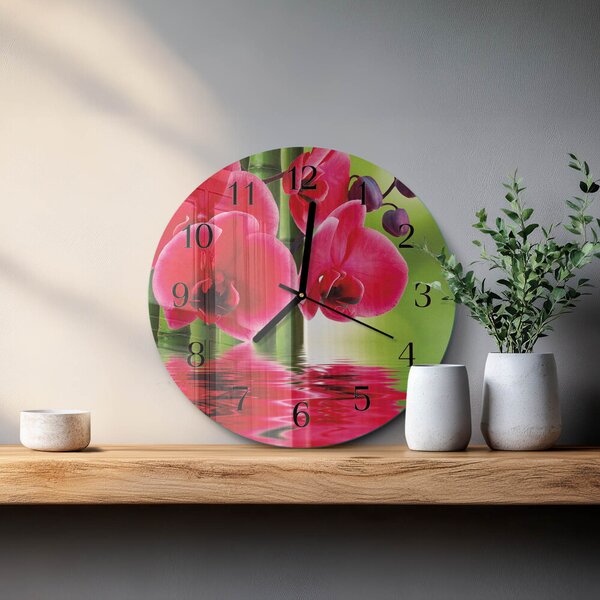 Skleněné nástěnné hodiny Orchidej zsoc-fi30-00178826