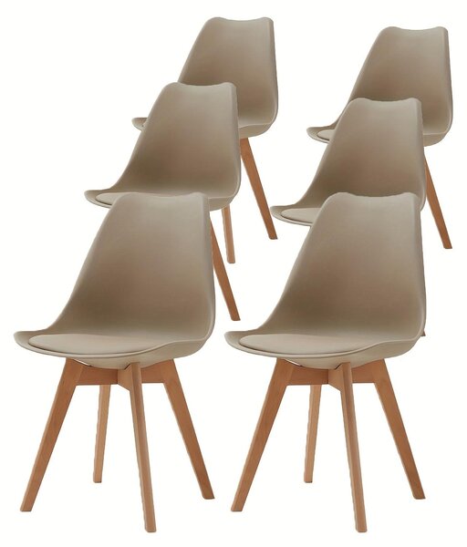 Jídelní židle - Kuchyňské židle - Sada židlí - Designové židle - Židle ve tvaru tulipánu - Sada 6 kusů