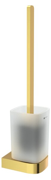 Nimco Nikau zlatá toaletní WC kartáč, WC štětka, skleněná nádoba NKZ 30094C