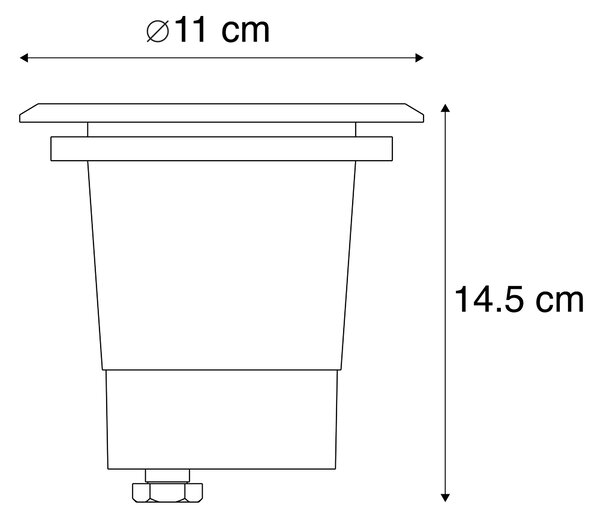 Sada 6 venkovních zemních bodových svítidel ocel 11 cm IP67 - Basic Round