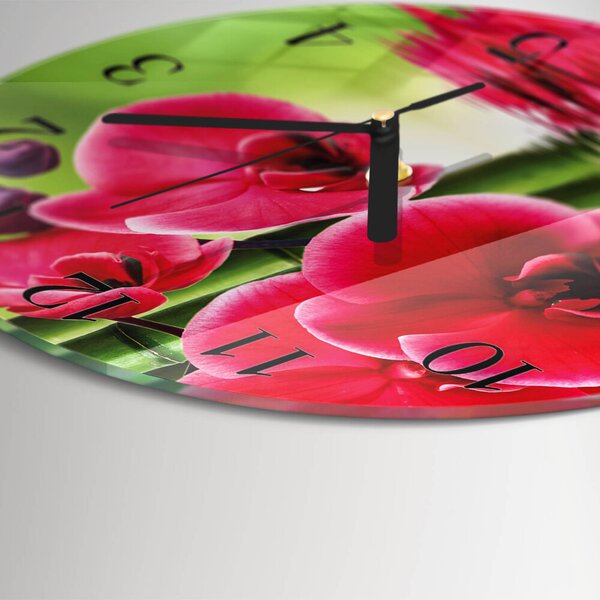 Skleněné nástěnné hodiny Orchidej zsoc-fi30-00178826