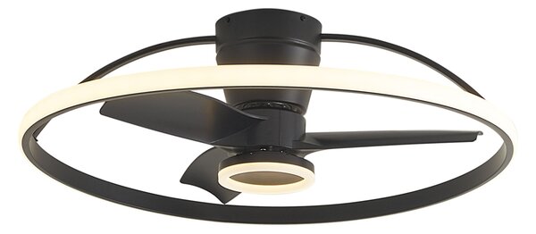 Stropní ventilátor černý vč. LED s dálkovým ovládáním - Steer