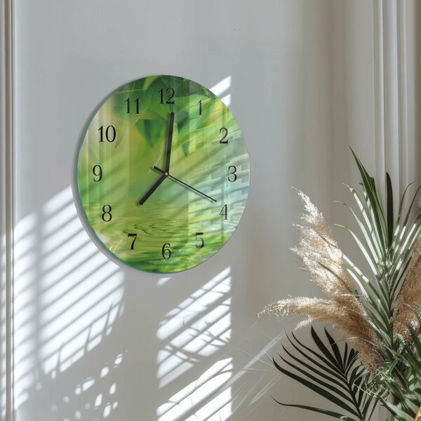 Skleněné nástěnné hodiny Listy zsoc-fi30-00170975