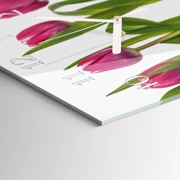 Skleněné hodiny Tulipány zskb-30x30-00086960