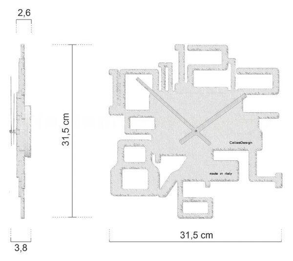 Designové hodiny 10-003 CalleaDesign Kron 32cm (více barevných variant) Barva stříbrná-2 - RAL9006
