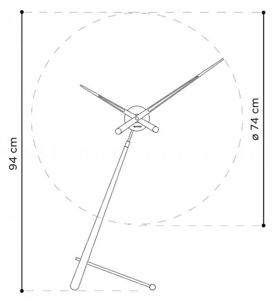 Designové stolní hodiny Nomon Puntero Graphite N 94cm