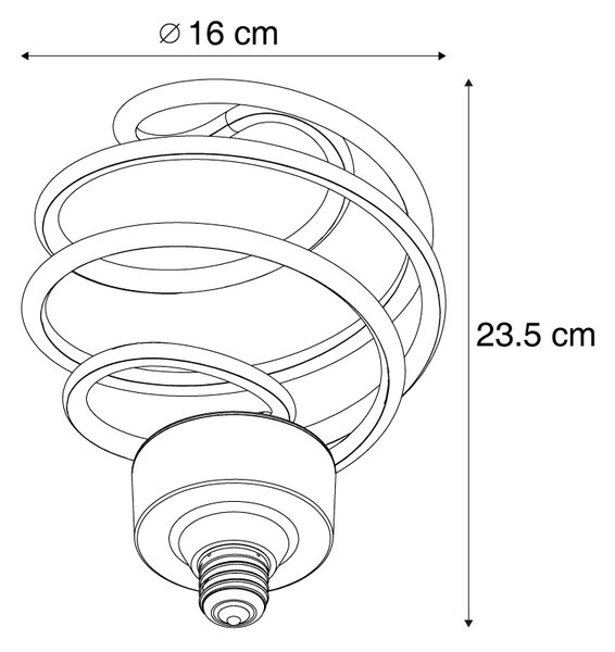 E27 LED dekorační žárovka černá spirála 6W 370 lm 3000K