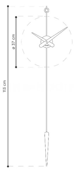 Designové nástěnné hodiny Nomon Punto y coma I 113cm