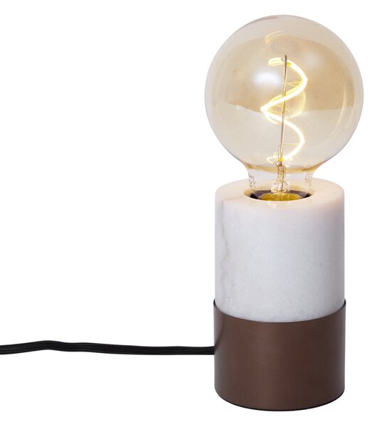 Moderní stolní lampa bronzová s bílým mramorem - Marissa
