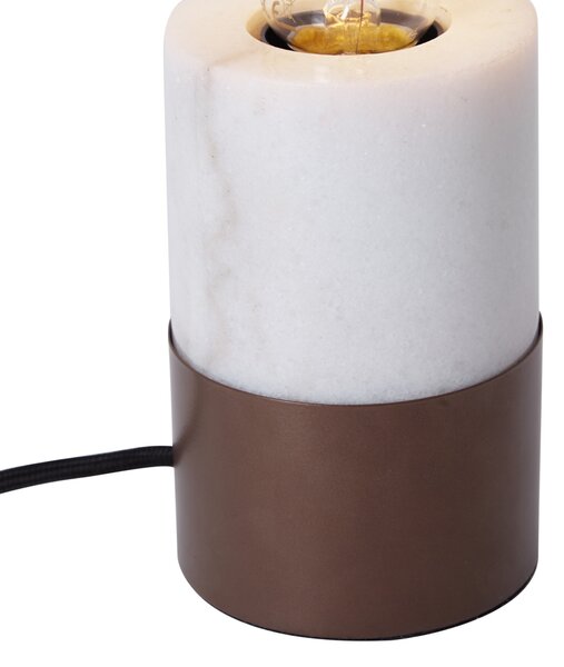 Moderní stolní lampa bronzová s bílým mramorem - Marissa