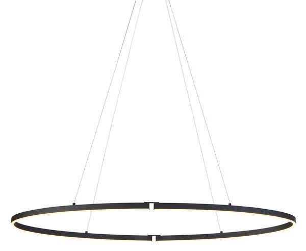 Designové závěsné svítidlo černé oválné 120 cm vč. LED 3-krokové stmívatelné - Ovallo