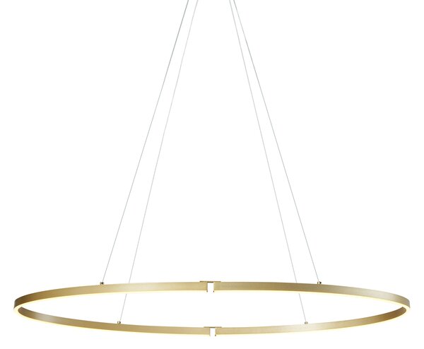 Designové závěsné svítidlo mosazné 120 cm vč. LED 3-krokové stmívatelné - Ovallo