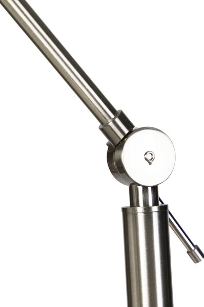 Stojací lampa ocelová se světle šedým stínidlem 50 cm - Editor