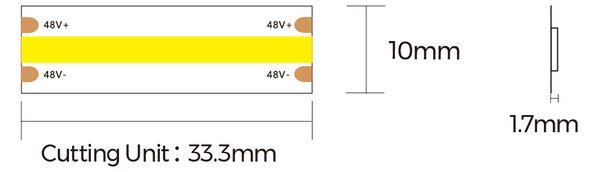 LED pásek 48 VDC TEPLOTA LED: 2700 K