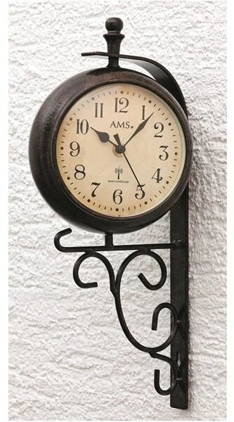 Nástěnné hodiny s teploměrem 5961 AMS řízené rádiovým signálem 38cm