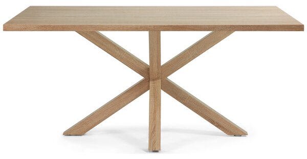 Dubový jídelní stůl Kave Home Argo 180 x 100 cm s přírodní kovovou podnoží