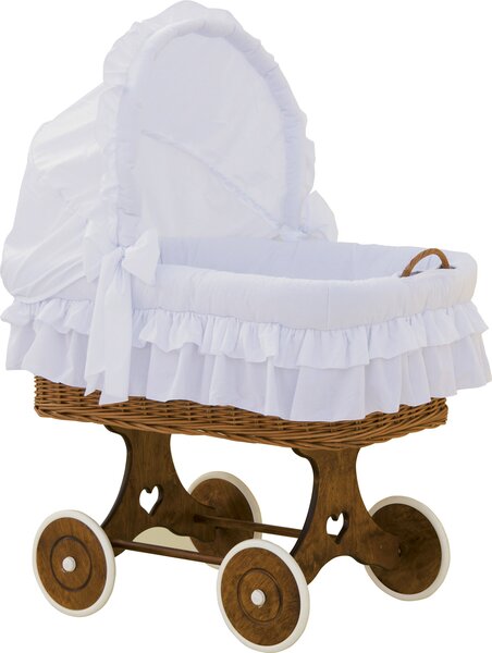 Proutěný košík na miminko s boudičkou Scarlett Martin - bílá Mdum