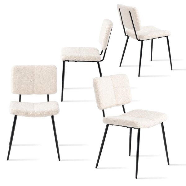 Skandinávské jídelní židle - Sada židlí - Designová židle - Jídelní židle - Kuchyňská židle - Krémová barva