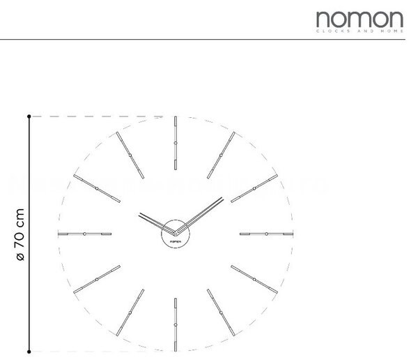 Designové nástěnné hodiny Nomon Merlin Graphite Small 70cm
