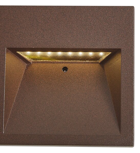 Moderní nástěnné svítidlo rezavě hnědé čtvercové vč. LED IP54 - Gem