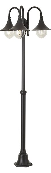 Klasická venkovní lucerna černá 200 cm 3-světla IP44 - Daphne