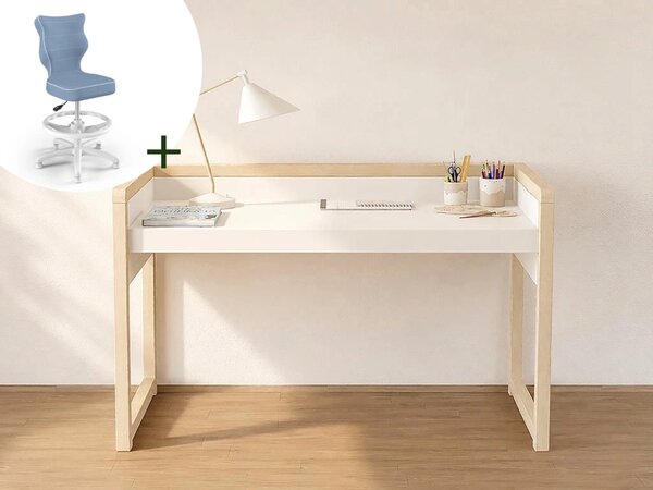 Dětský rostoucí stůl STOLLY se dvěma výškami stolu + ergonomická židle MODRÁ Zvolte rozměr židle: dítě 133 - 159 cm (výška stolu 71 - 82 cm)