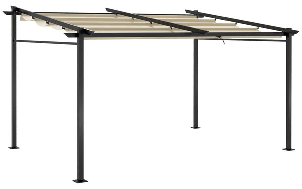 Pergola – Zahrada, zastřešení s výsuvnou střechou a odolnou kovovou konstrukcí – 4 x 3 metry