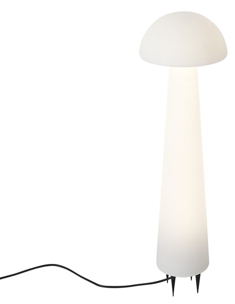 Stojací venkovní lampa bílá 80 cm vč. LED IP44 - Fungi