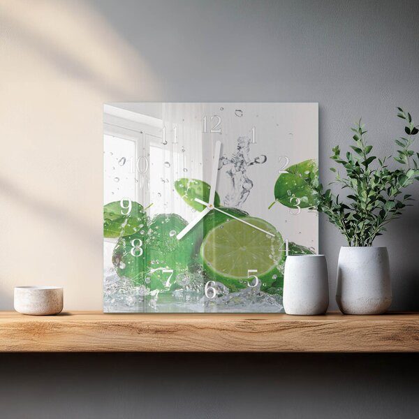 Skleněné hodiny Uhličitan vápenatý zskb-30x30-00084253