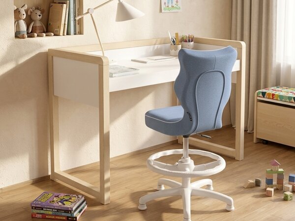 Dětský rostoucí stůl STOLLY se dvěma výškami stolu + ergonomická židle MODRÁ Zvolte rozměr židle: dítě 133 - 159 cm (výška stolu 71 - 82 cm)