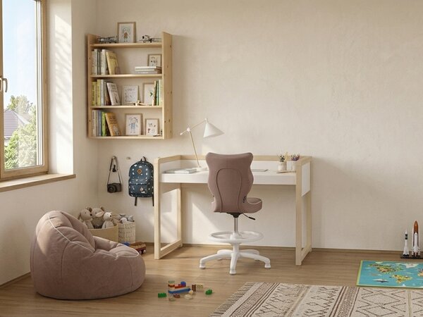 Dětský rostoucí stůl STOLLY se dvěma výškami stolu + ergonomická židle STARORŮŽOVÁ Zvolte rozměr židle: dítě 119 - 142 cm (výška stolu 71 - 82 cm)