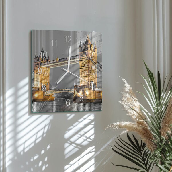 Skleněné hodiny Tower Bridge zskb-30x30-00083929