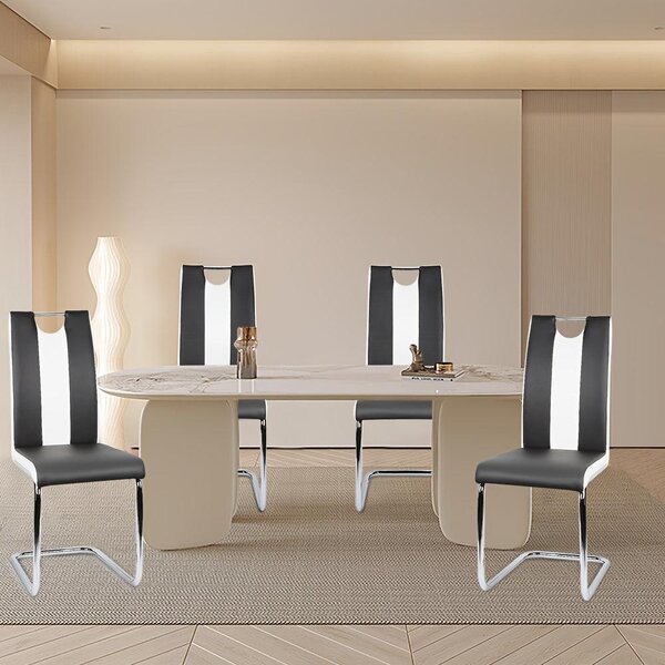 Jídelní židle - Židle - Židle s tvarovaným sedákem - Jídelní židle - Židle k jídelnímu stolu - Ergonomický design - Potah z umělé kůže