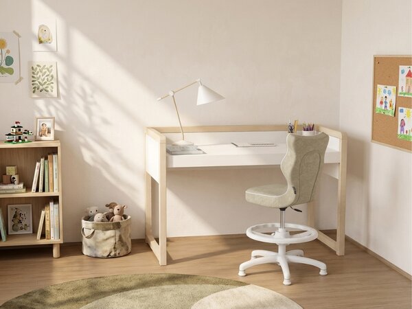Dětský rostoucí stůl STOLLY se dvěma výškami stolu + ergonomická židle BÉŽOVÁ Zvolte rozměr židle: dítě 133 - 159 cm (výška stolu 71 - 82 cm)