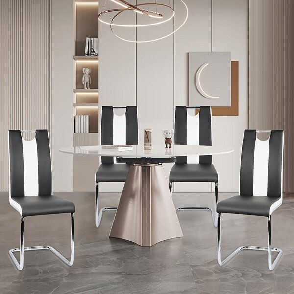 Jídelní židle - Židle - Židle s tvarovaným sedákem - Jídelní židle - Židle k jídelnímu stolu - Ergonomický design - Potah z umělé kůže