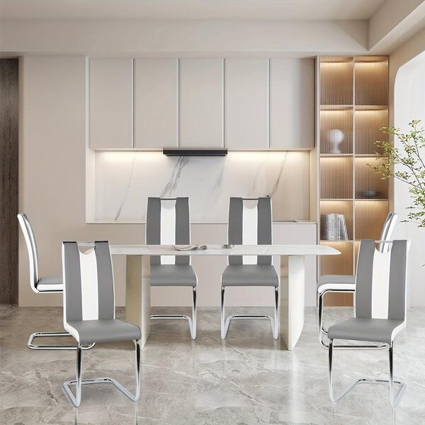 Jídelní židle - Židle - Židle s tvarovaným sedákem - Jídelní židle - Židle k jídelnímu stolu - Ergonomický design - Potah z umělé kůže