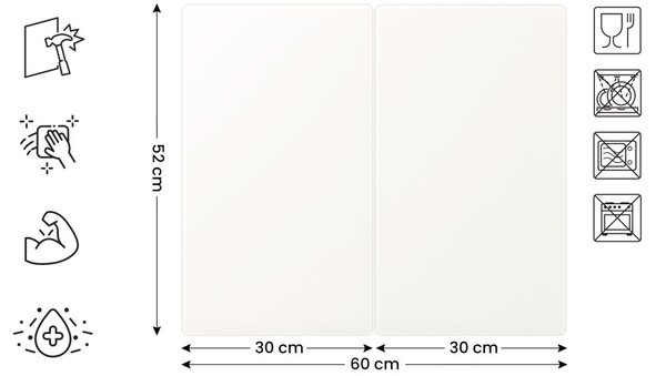 Skleněné ochranné desky BÍLÉ SUPERWHITE – 2 ks, 52 × 30 cm, HC52x30_00015