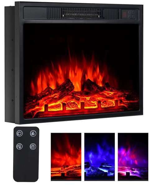 Elektrické krbové topidlo, stojací model - rozměry 58 cm - výkon 1800 W - černý kov - dekorativní krb