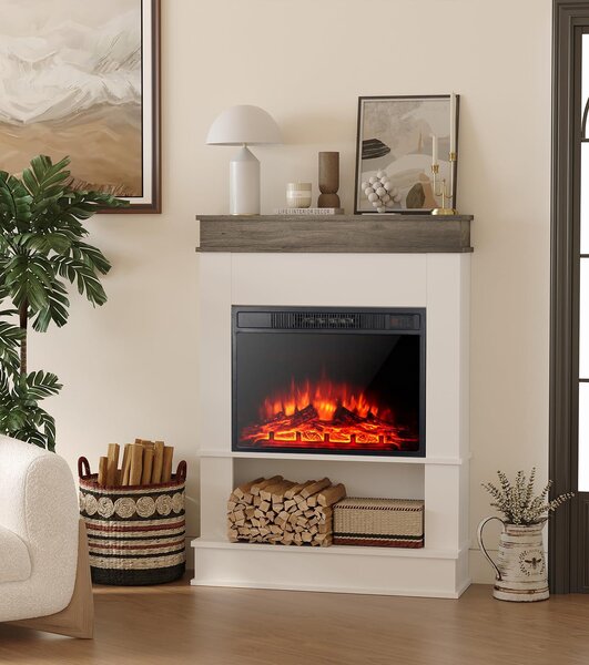 Elektrické krbové topidlo, stojací model - rozměry 58 cm - výkon 1800 W - černý kov - dekorativní krb