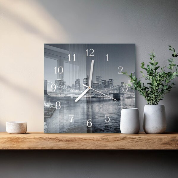 Skleněné hodiny Noc na obzoru zskb-30x30-00082006