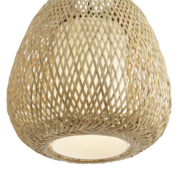 Závěsné svítidlo Japandi bambusové 30 cm IP44 - Moana