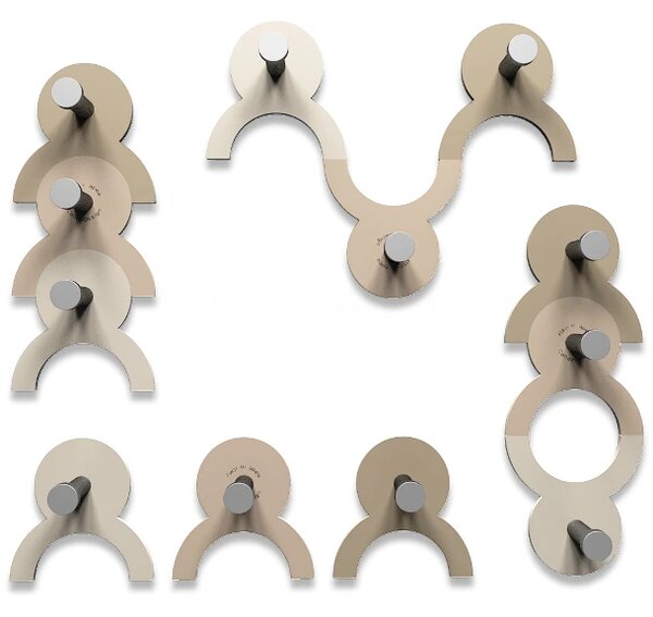 Designový nástěnný věšák 13-014 CalleaDesign DienneA - set 3ks (více barevných verzí) Barva vínová červená-65 - RAL3003